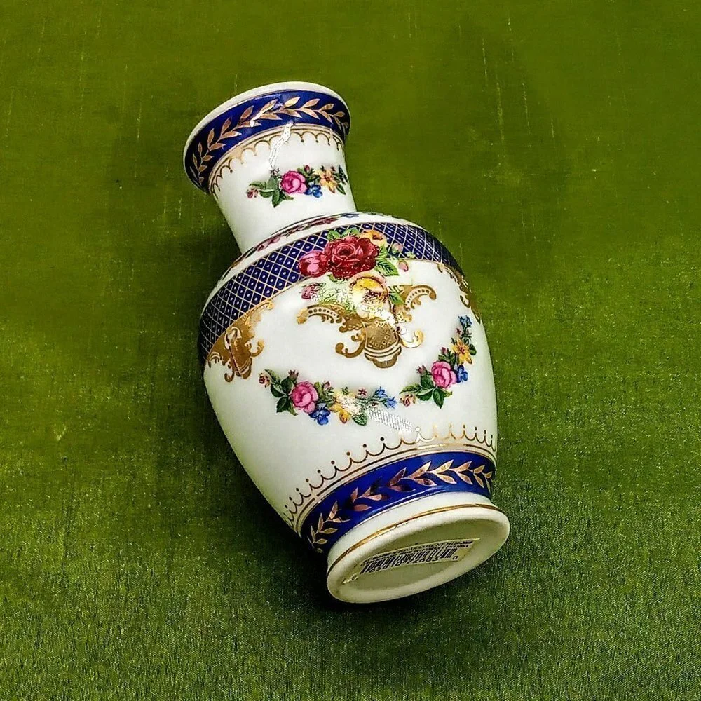 Ganz Multicolor Floral Porcelain Ginger Jar Vase
